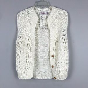 Country Craft Cream Button Front Sweater Vest